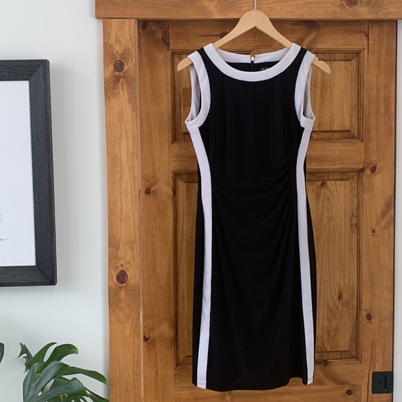 Lauren Ralph Lauren Dresses & Skirts - Unique Ralph Lauren sheath dress black with white side stripe size 4